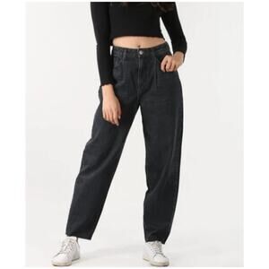 Old Navy Extra High Rise Balloon Dark Denim Jeans Wide Leg Relaxed Fit Size 00